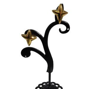 Vintage LG Louis Giusti Goldtone Starburst Post Earrings, excellent preloved con